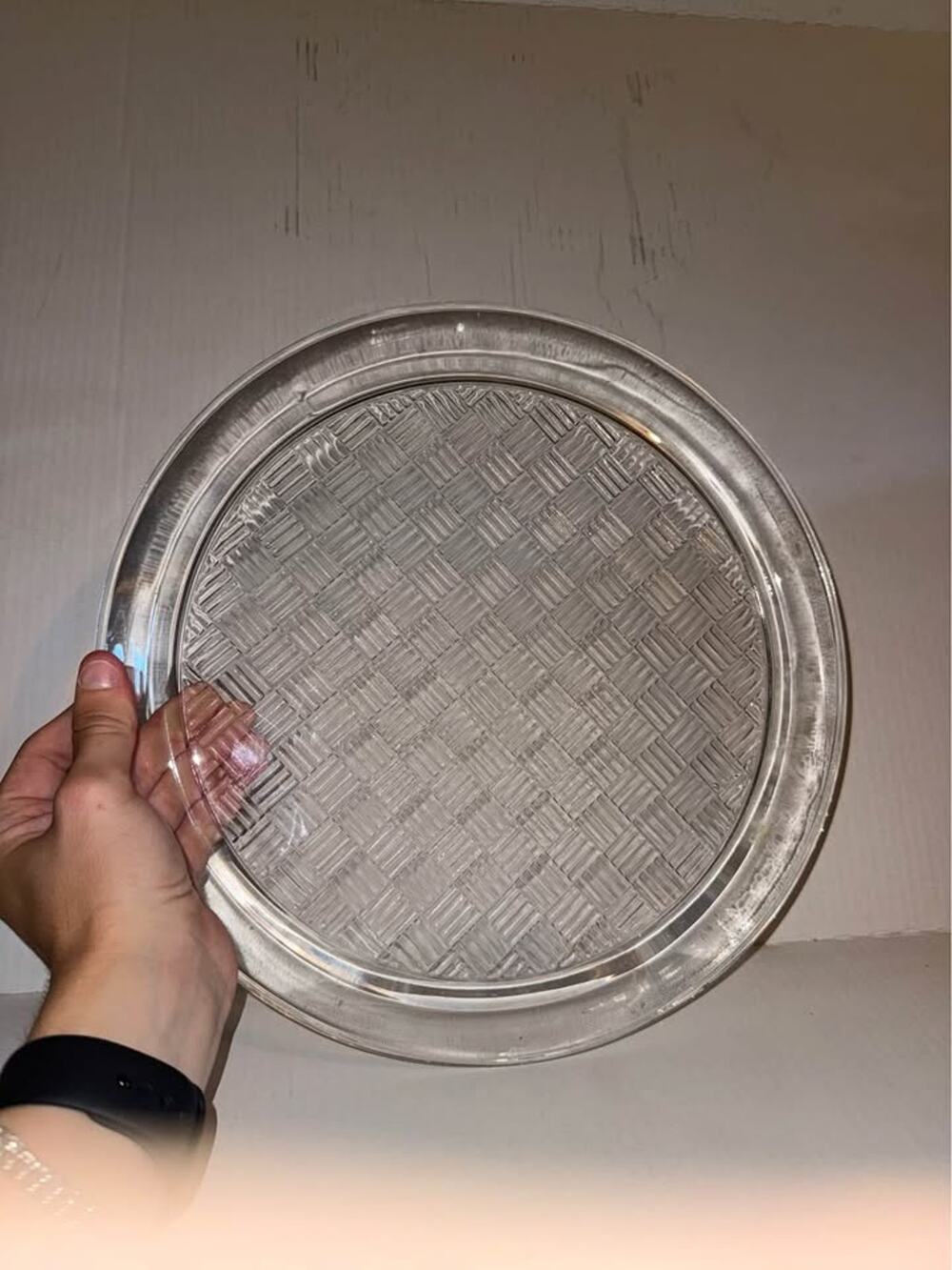 INDIANA GLASS CRYSTAL MAITRE D' PLATTER 12 7/8" USA